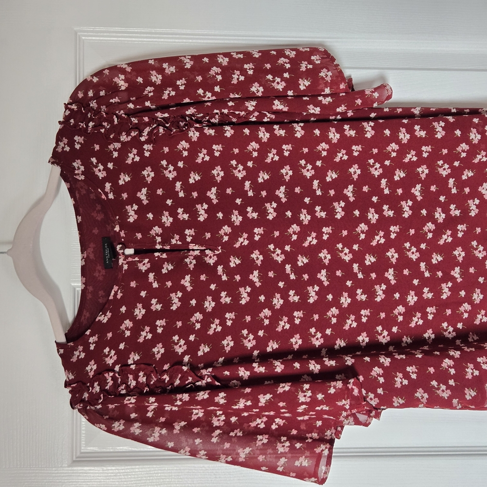 Red Floral Blouse